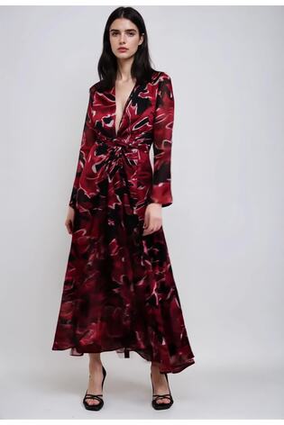 Religion Black Flash 2 Way Wrap Maxi Dress With Long Sleeves - Image 2 of 7