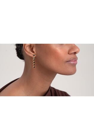 Ted Baker Black Crystal Gold Tone Hartley: Enamel Heart Drop Earrings - Image 2 of 7