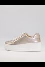 Dune London Gold Episode Leather Platform Trainers - Image 2 of 7