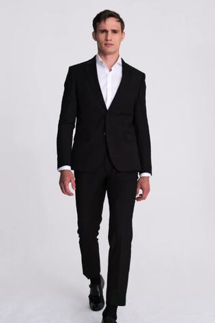 MOSS Black Slim Stretch Suit: Jacket - Image 2 of 6