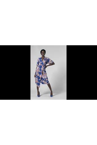 Closet Blue Multi Floral Print London Kimono Aline Dress - Image 2 of 5