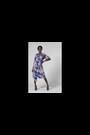 Closet Blue Multi Floral Print London Kimono Aline Dress - Image 2 of 5