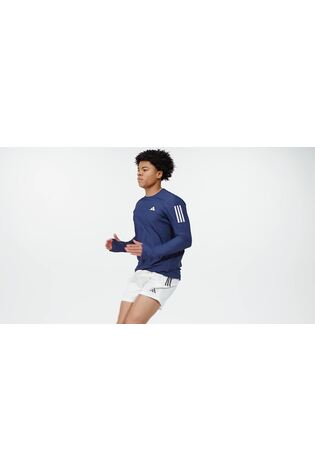 adidas Blue Own the Run Long Sleeve Long-Sleeve Top - Image 2 of 8 adidas Blue Own the Run Long Sleeve Long-Sleeve Top - Image 2 of 8