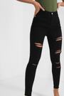 Quiz Black Ripped Skinny Jeans - Image 2 of 5