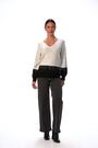 Roman Grey Colour Block V-Neck Boyfriend Jumper - Image 2 of 6