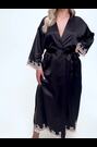 Ann Summers Black Satin Sorella Maxi Robe Dressing Gown - Image 2 of 5