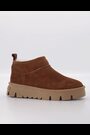 Dune London Dark Brown Pod Faux Fur Lined Cropped Ankle Boots - Image 2 of 6