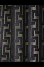 Navy Blue Next Collection Luxe Fretwork Heavyweight Velvet Eyelet Lined Curtains - Image 2 of 6