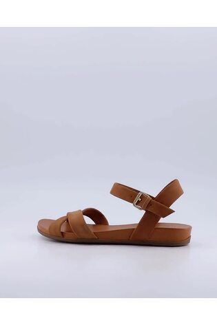 Dune London Brown Landie Cross Strap Comfort Sandals - Image 2 of 6