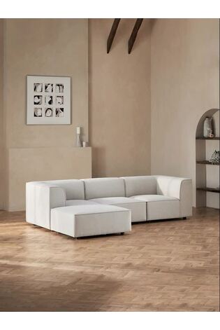 Casual Boucle Oyster Single Corner Piece Alba Modular Sofa - Image 2 of 11