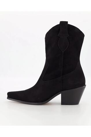 Dune London Black Pardner Pull-On Western Boots
