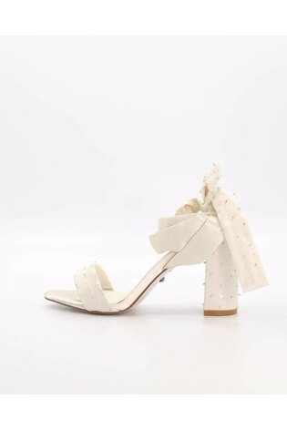 Dune London Cream Melodies Bridal Pleat Mesh Sandals - Image 2 of 6