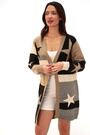 Roman Natural Colour Block Star Longline Cardigan - Image 2 of 6