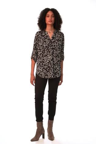Roman Grey Stretch Animal Print Shirt - Image 2 of 6