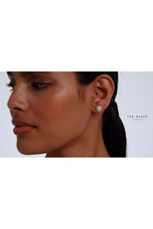 Ted Baker Gold Tone SOLETIA: Solitaire Sparkle Crystal Stud Earrings - Image 2 of 5