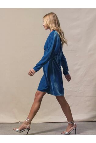 Ro&Zo - Blue Velvet Short Dress - Image 2 of 4