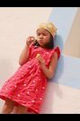 JoJo Maman Bébé Bright Pink Daisy Frill Shoulder Embroidered Dress - Image 2 of 6