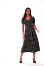 Roman Black Spot Print Sweetheart Neck Midi Dress - Image 2 of 4