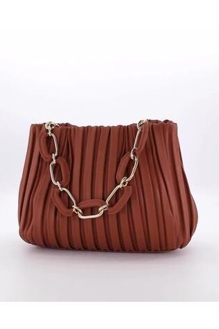 Dune London Brown Medium Dominie Pleat Slouch Bag - Image 2 of 6