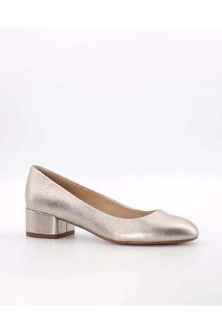 Dune London Gold Regular Fit Bracket Low Heel Comfort Court Shoes - Image 2 of 6