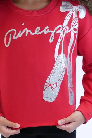 Pineapple Red Girls Ballet Crop Sweat Top - Image 2 of 9