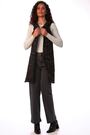 Roman Black Textured Fluffy Knit Hooded Gilet - Image 2 of 6