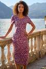 Roman Red Abstract Print Stretch Midi Dress - Image 2 of 6