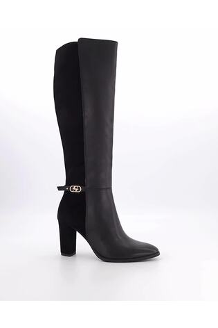 Dune London Black Solia Clean Smart High Boots - Image 2 of 5