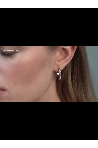 Karen Millen Small Crystal Hoop Earrings - Image 2 of 6