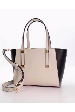 Dune London Cream Mini Dinkydresden Double Zip Top Handle Tote Bag - Image 2 of 6