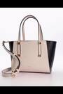 Dune London Cream Mini Dinkydresden Double Zip Top Handle Tote Bag - Image 2 of 6