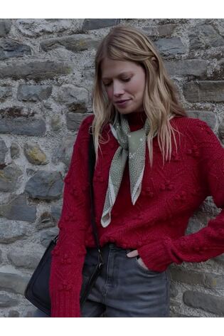 紅色 - FatFace Knitted Bobble Texture Jumper - 圖片 2/6