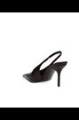 Reiss Burgundy Connie Leather Croc-Effect Slingback Mid-Heel Court Shoes - Image 2 of 5