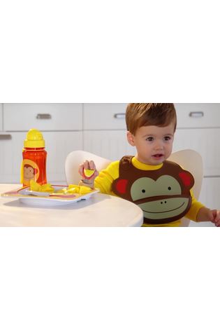 Skip Hop Multi Zoo Fold And Go Silicone Monkey Bib - Image 2 of 5
