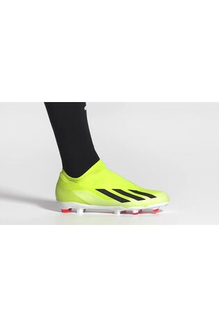 adidas Yellow X Crazyfast League Laceless Firm Ground Boots - Image 2 of 11