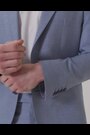 Harry Brown Blue Sandro Slim Fit Linen Look Suit Jacket - Image 2 of 12