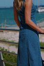 Sosandar Blue Panelled Fit & Flare Denim Midaxi Dress - Image 2 of 6