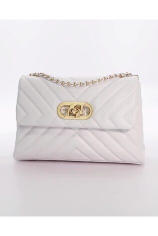 Dune London White Small Regent Quilted Shoulder Bag - Image 2 of 7