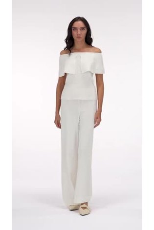 leem Cream Wide Leg Knit Trouser - Image 2 of 5