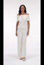leem Cream Wide Leg Knit Trouser - Image 2 of 5