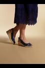 Jones Bootmaker Blue Raquelle Leather Heeled Espadrilles - Image 2 of 7