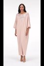 leem Pink Neck Embellished Knit Kaftan Maxi Dress - Image 2 of 5