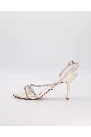 Dune London Cream Midsummers Bridal Diamanté Strap Sandals - Image 2 of 6