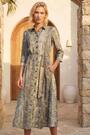 Roman Animal Print Midi Shirt Dress - Larawan 2 ng 6