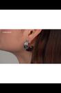 Karen Millen Silver Tapered Hoop Earrings - Image 2 of 6