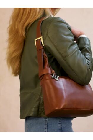 Черный - Кожаная сумка с длинным ремешком Lakeland Leather Newby - Изображение 2 7