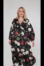 Lovedrobe Printed Lace Trim Black Midaxi Dress - Image 2 of 6