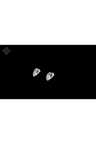The Diamond Store 9K White Gold Diamond Heart Solitaire Stellato Earrings - Image 2 of 5