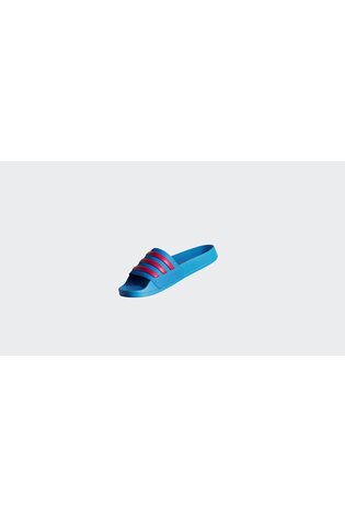 adidas Blue/Red Adilette Kids Swim Sandals - Image 2 of 11