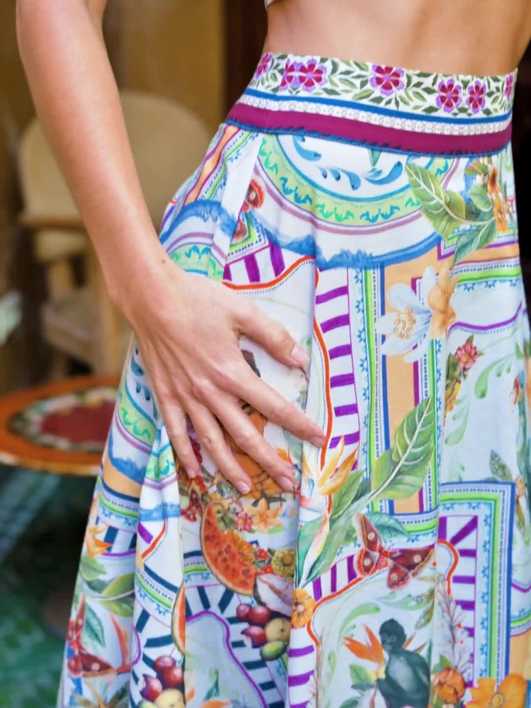 Buy Lipsy Green Tropical Printed Full Hem Midaxi Skirt from Next USA